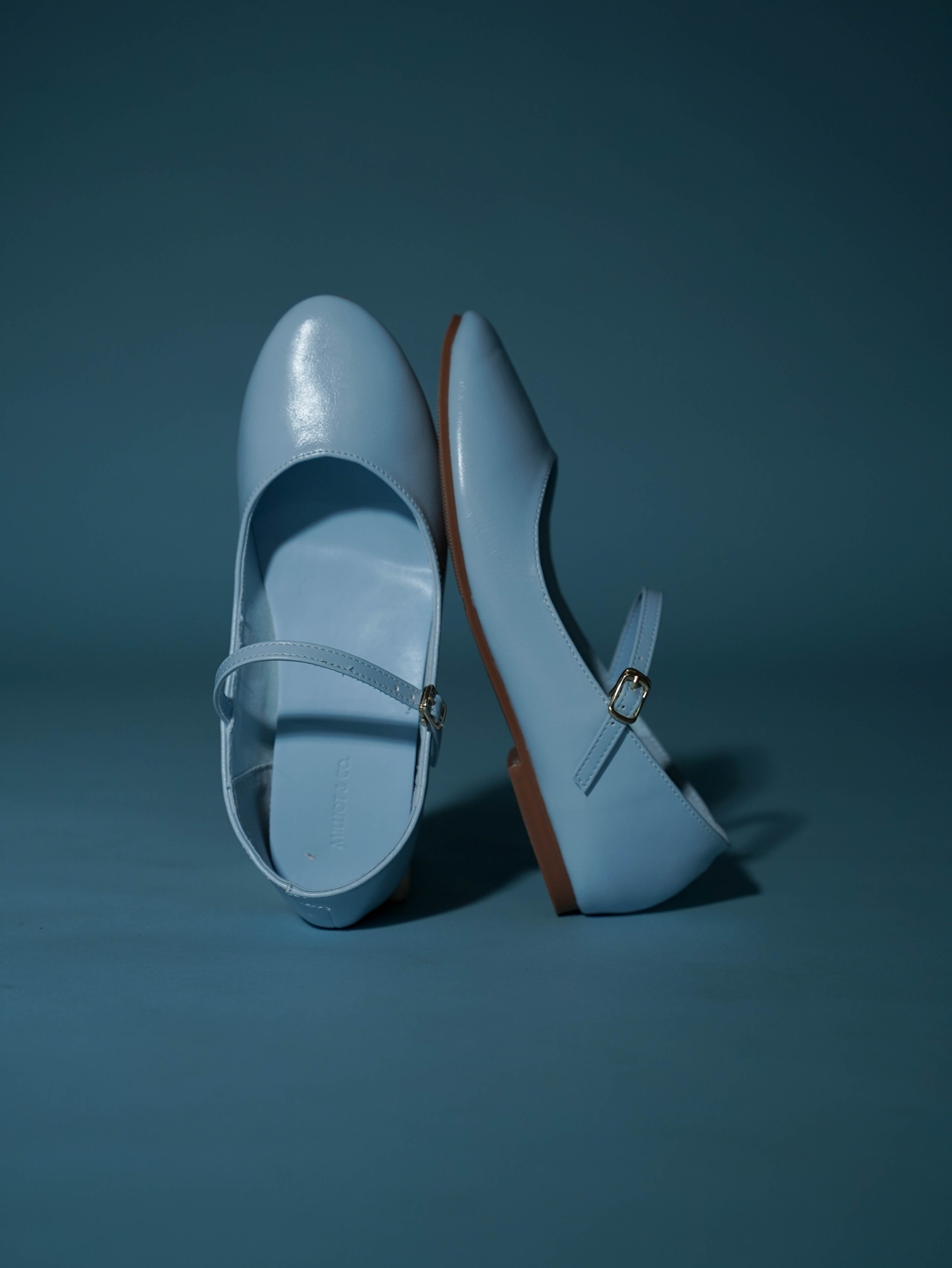 Aelia Rounded Toe Flats & Ballerina (Light Blue)