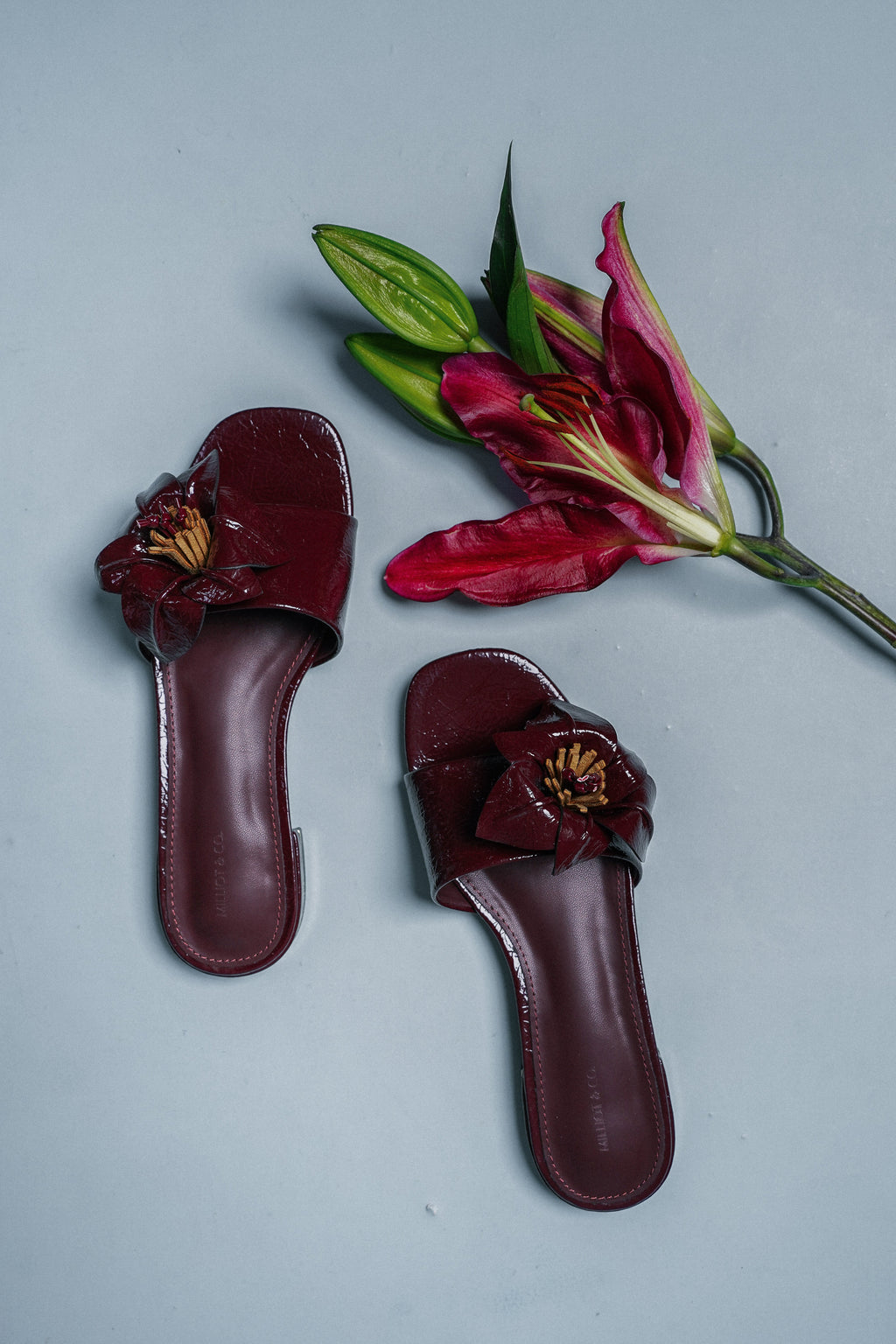 Rowan Floral Sandals (Burgundy)
