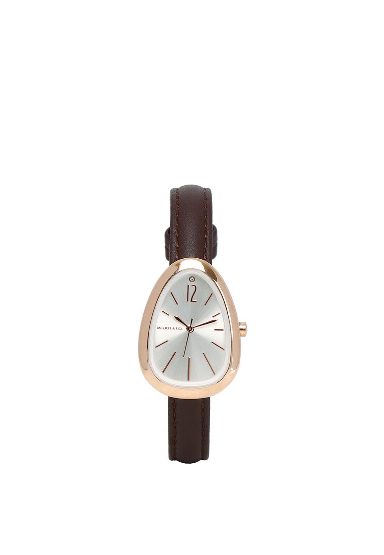 Felis Rose Gold Leather Analog Watches (Brown)