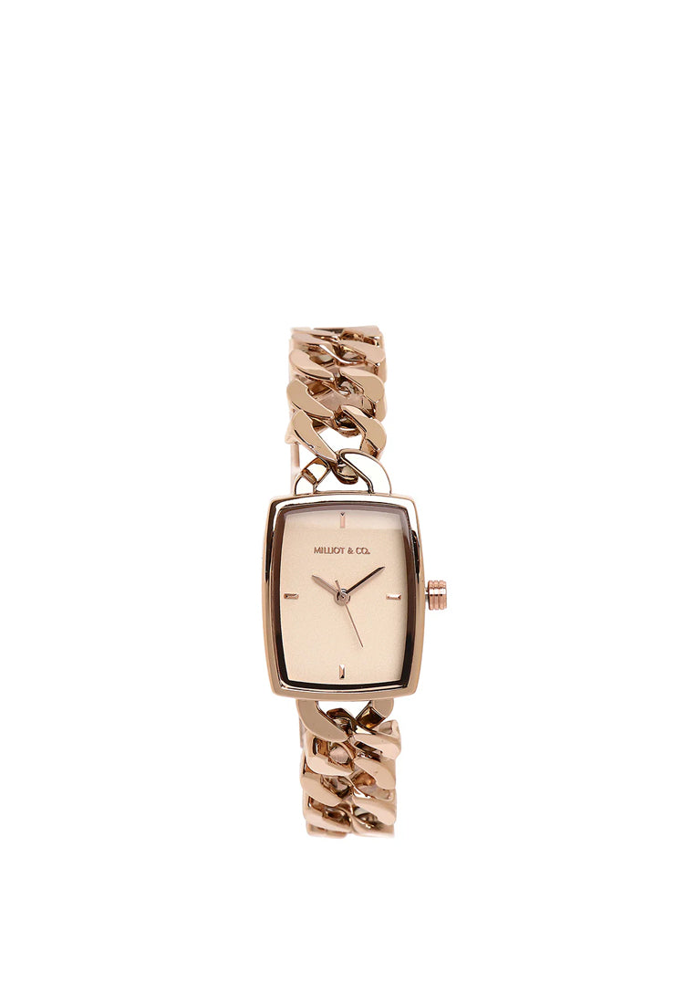 Kayla Rose Gold Stainless Steel Analog Watch (Salmon)