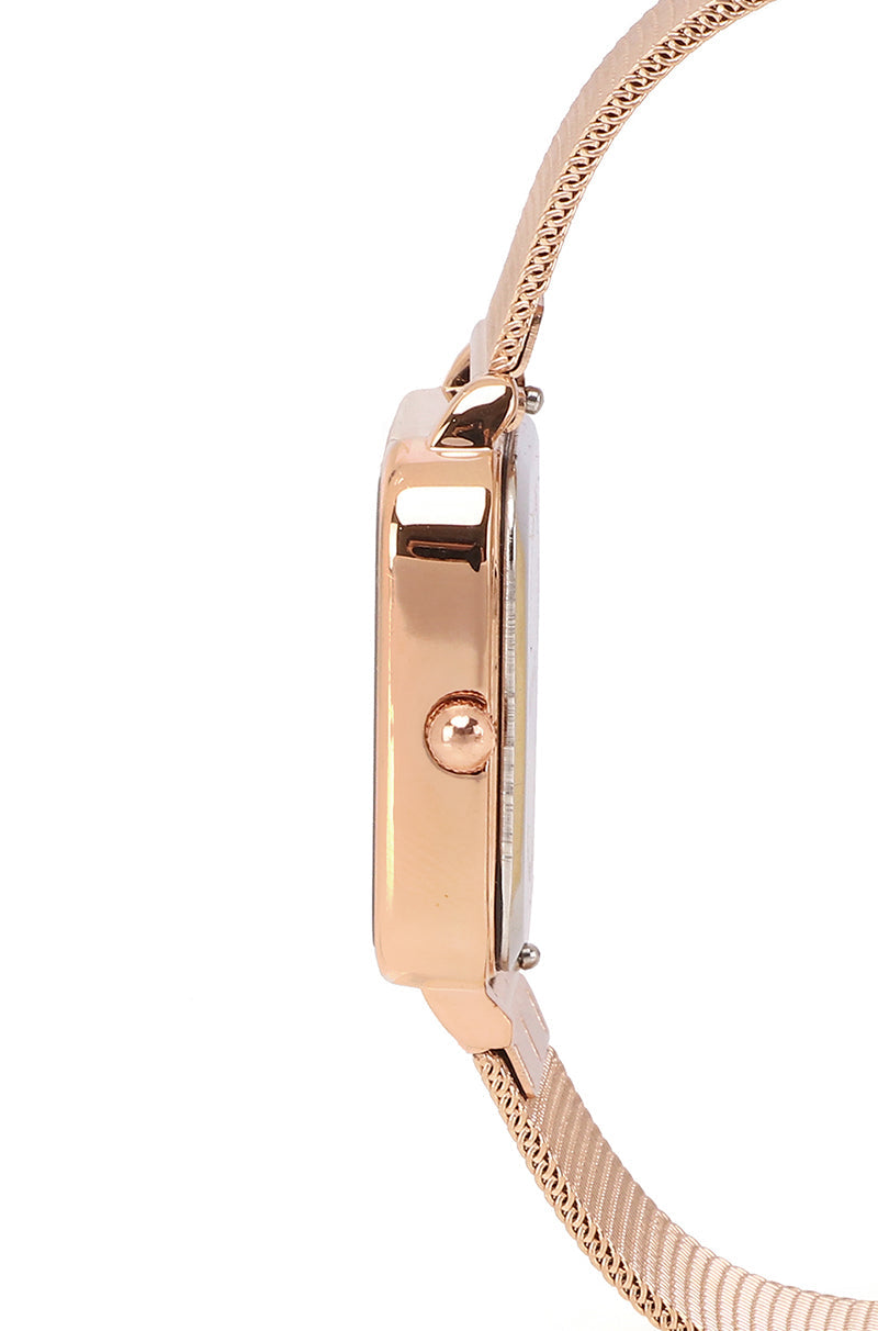 Roux Watch With 2 Straps Metal Analog (Rose Gold/Pink)