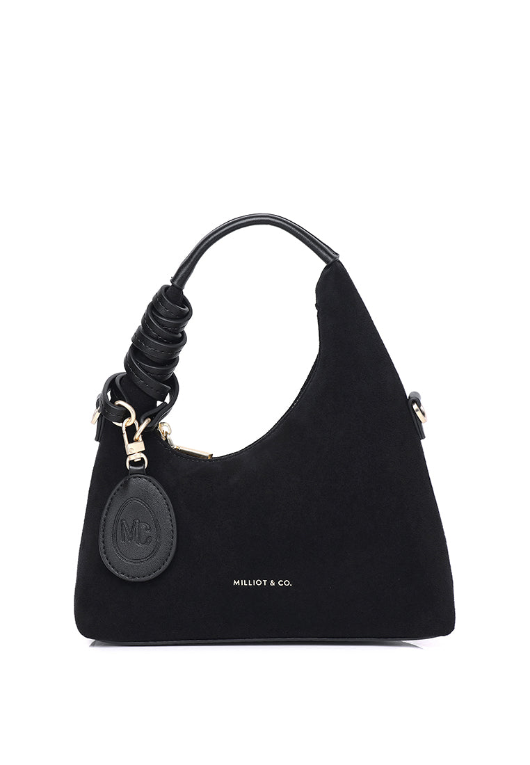 Sunova Faux Suede Mini Top Handle Bag (Black)
