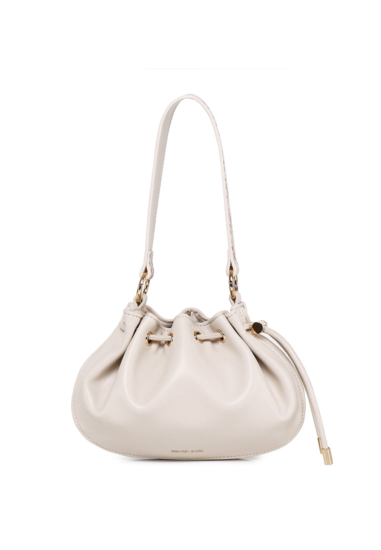 Harriet Petite Drawstring Bucket Bag (Beige)
