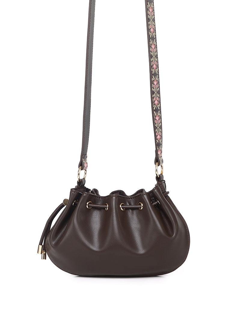 Harriet Petite Drawstring Bucket Bag (Coffee)