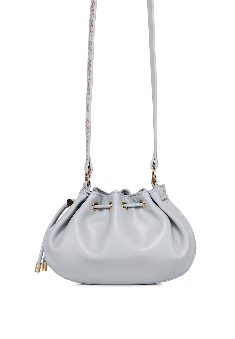Harriet Petite Drawstring Bucket Bag (Light Blue)