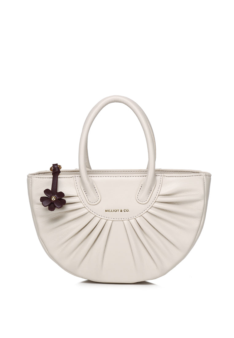 Bliss Bea Pleated Handbag (Beige)
