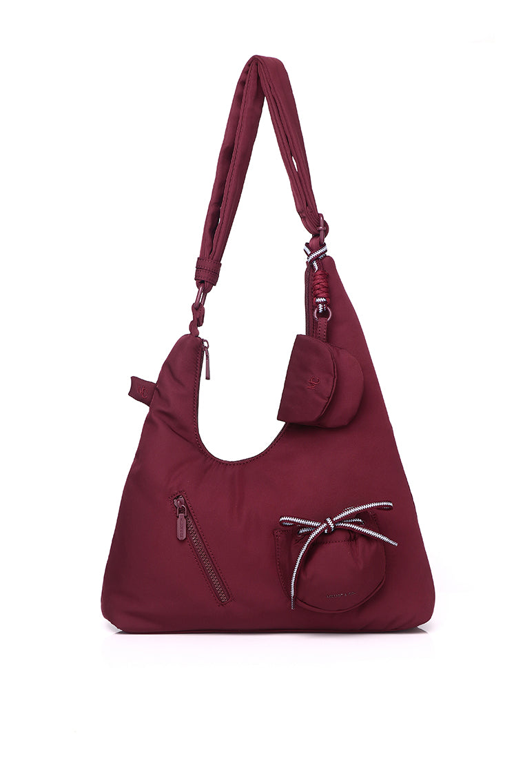 Mova Comfy Nylon Multi-Way Crossbody Bag (Maroon)
