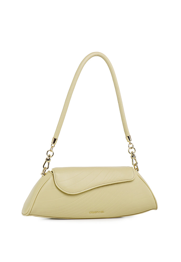 Hattie Flap Shoulder Bag (Light Yellow)