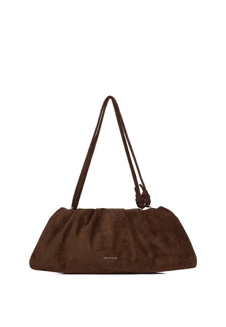Esme Soft Pleat Shoulder Bag (Espresso)