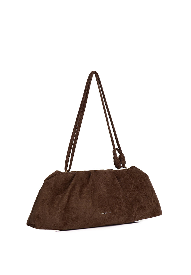 Esme Soft Pleat Shoulder Bag (Espresso)