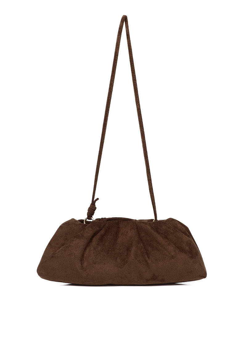 Esme Soft Pleat Shoulder Bag (Espresso)