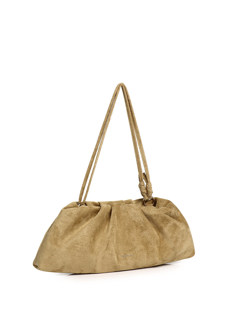 Esme Soft Pleat Shoulder Bag (Khaki)