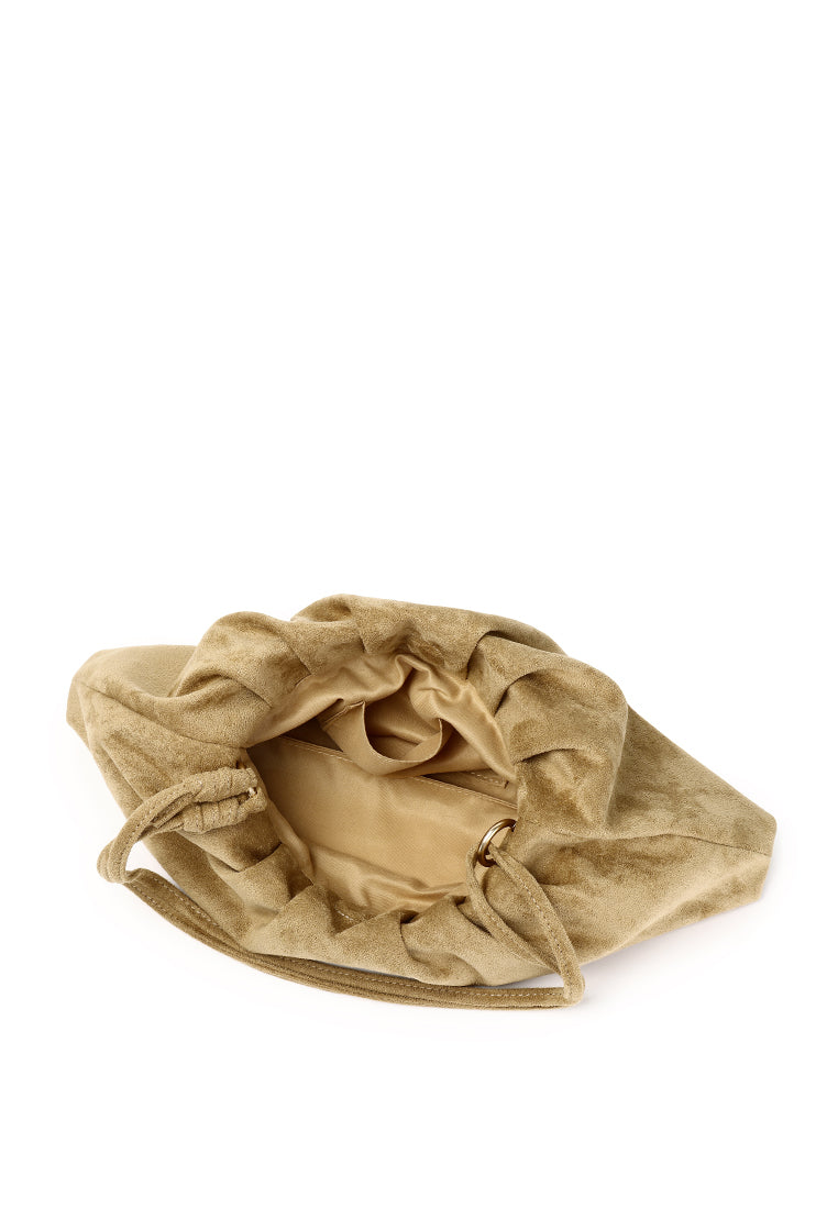 Esme Soft Pleat Shoulder Bag (Khaki)