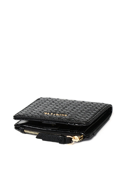 Billie Woven Top Zip Wallet (Black)