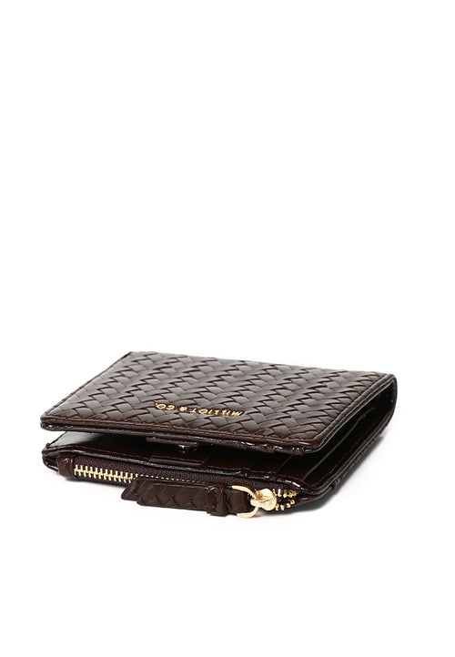 Billie Woven Top Zip Wallet (Espresso)