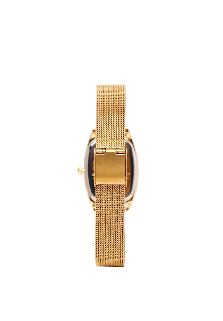 Amanda Stainless Steel Mesh Strap Watch (Gold)