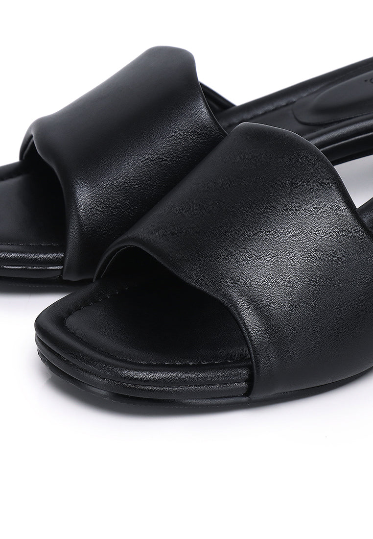 Sofia Comfy Slip On Heels (Black)