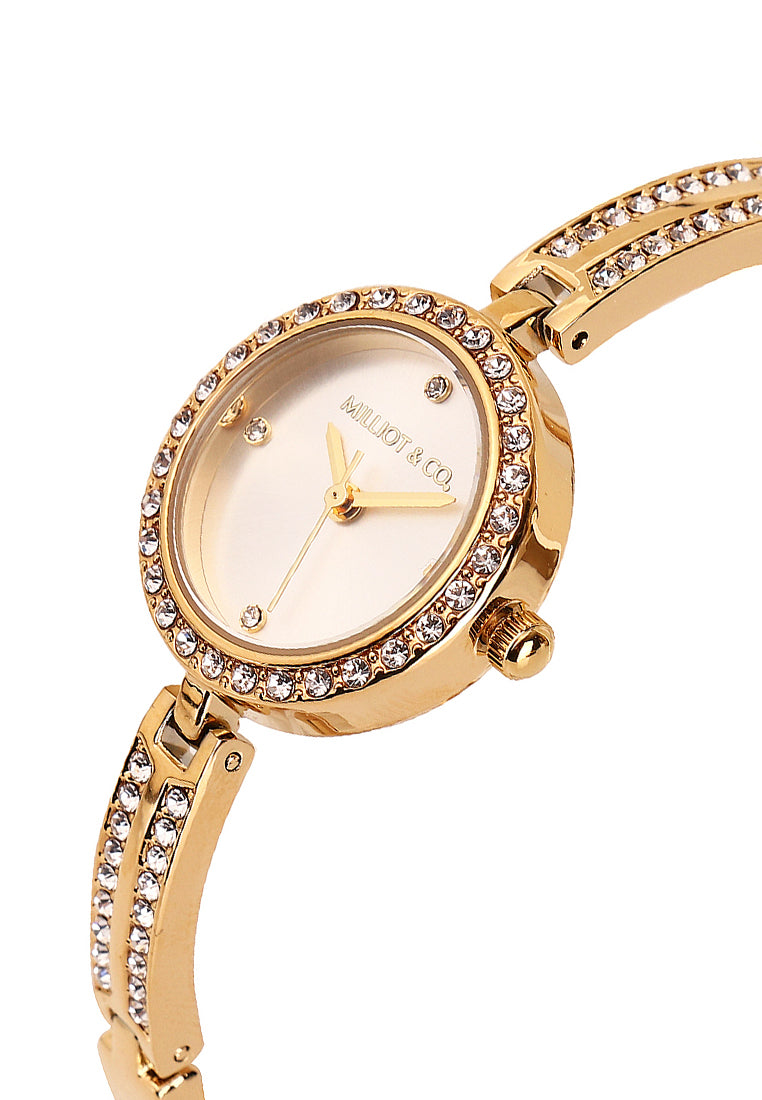 Yuna Rhinestone Analog Watch (Gold)