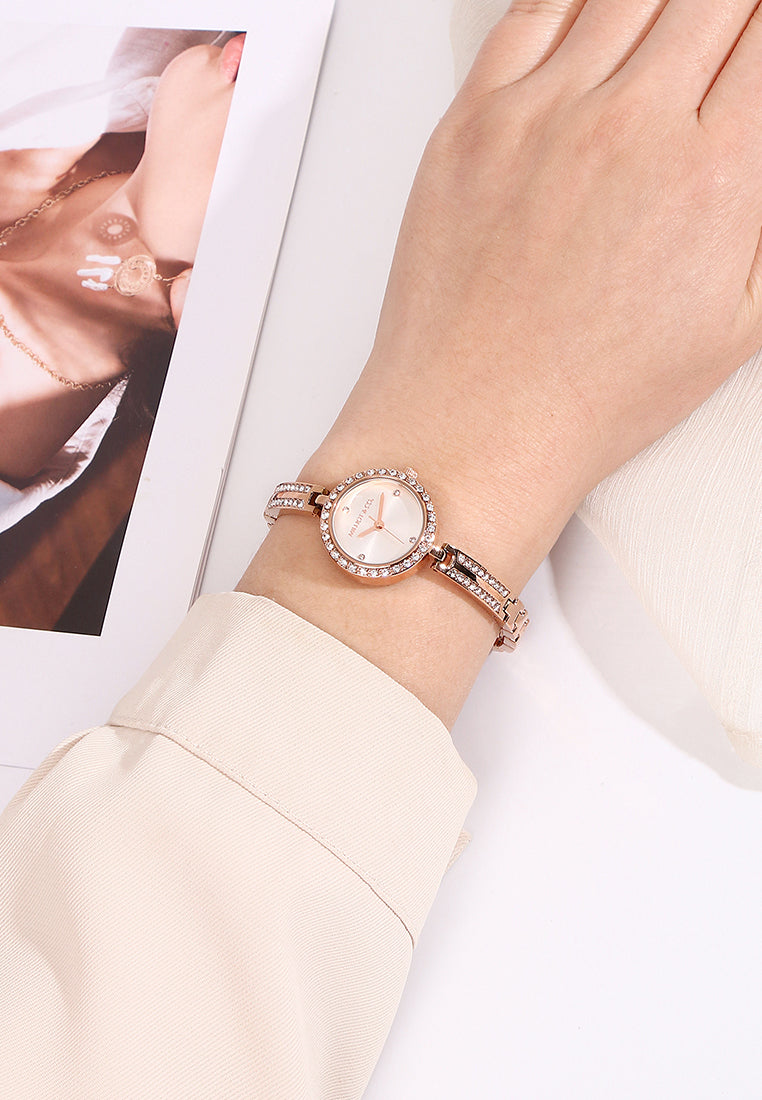 Yuna Rhinestone Analog Watch (Rose Gold)