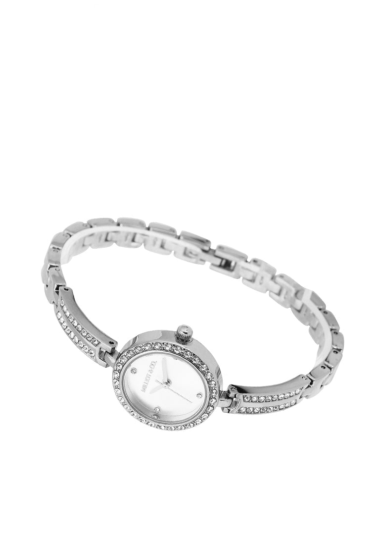 Yuna Rhinestone Analog Watch (Silver)