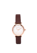 Cece Fleur Analog Leather Strap Watch (Coffee)