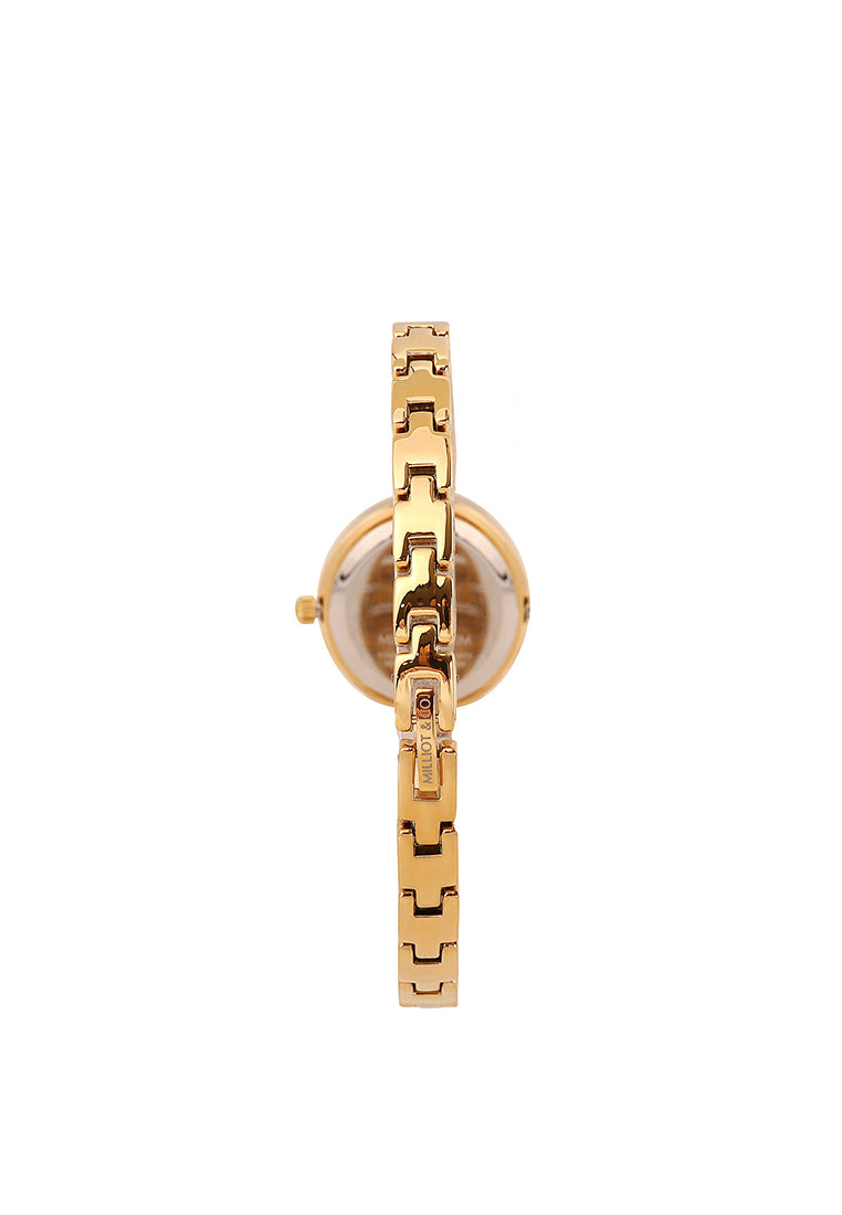 Sora Rhinestone Analog Watch with Bracelet Set (Gold)