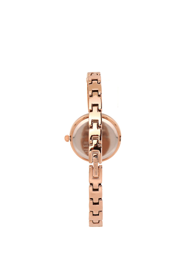 Sora Rhinestone Analog Watch with Bracelet Set (Rose Gold)