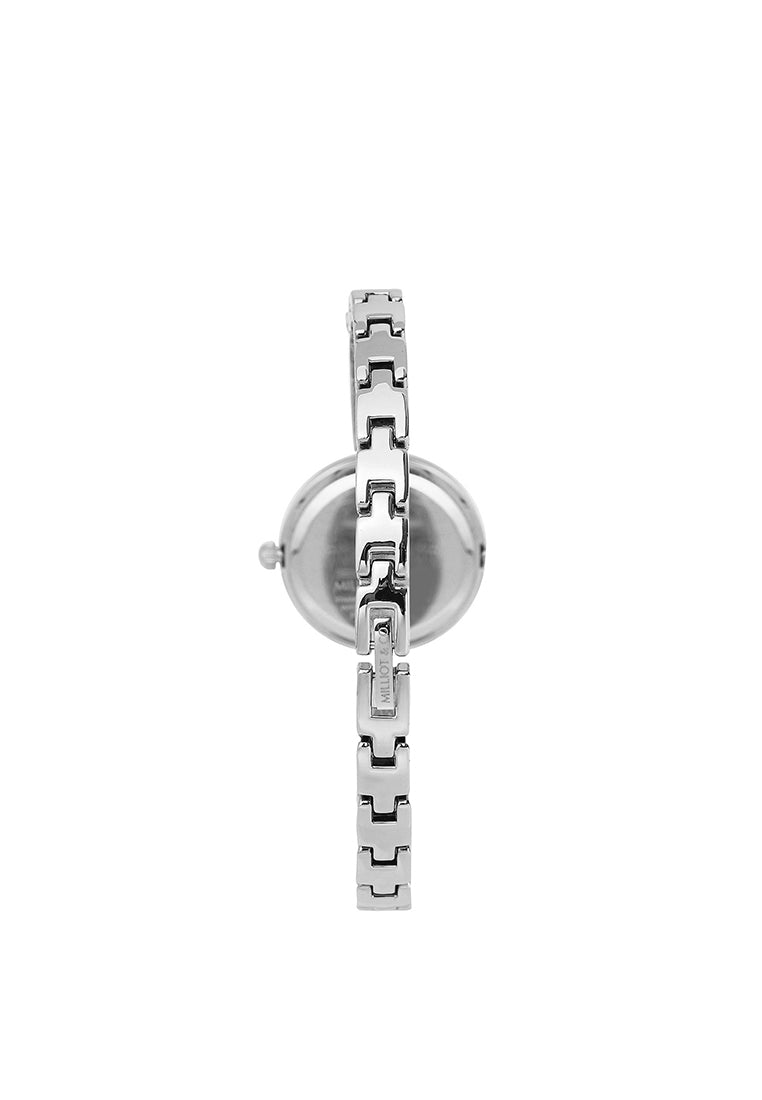 Sora Rhinestone Analog Watch with Bracelet Set (Silver)