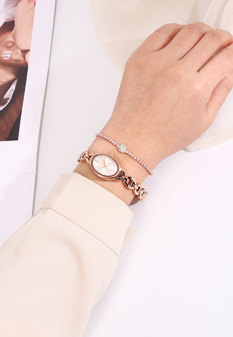 Rebecca Classic Bracelet Analog  Watch with Bracelet Set (Rose Gold)