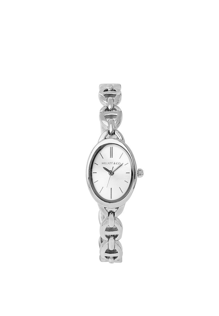 Rebecca Classic Bracelet Analog  Watch with Bracelet Set (Silver)