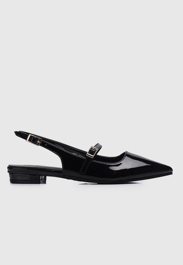 Aurelie Pointed Toe Flats & Ballerina (Black)