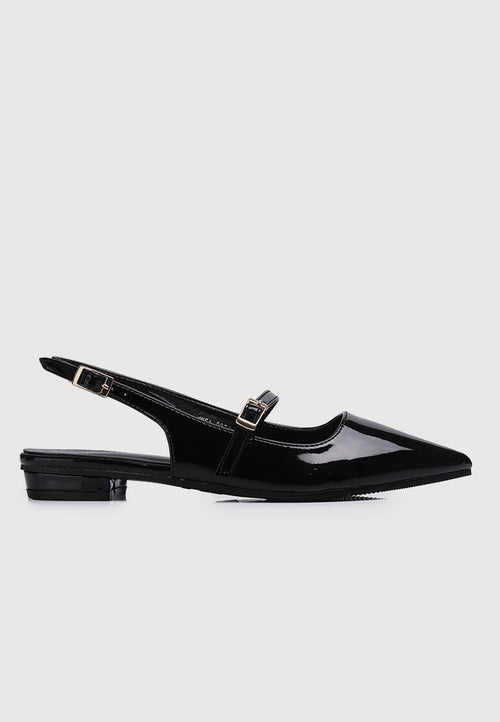 Aurelie Pointed Toe Flats & Ballerina (Black)