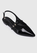 Aurelie Pointed Toe Flats & Ballerina (Black)