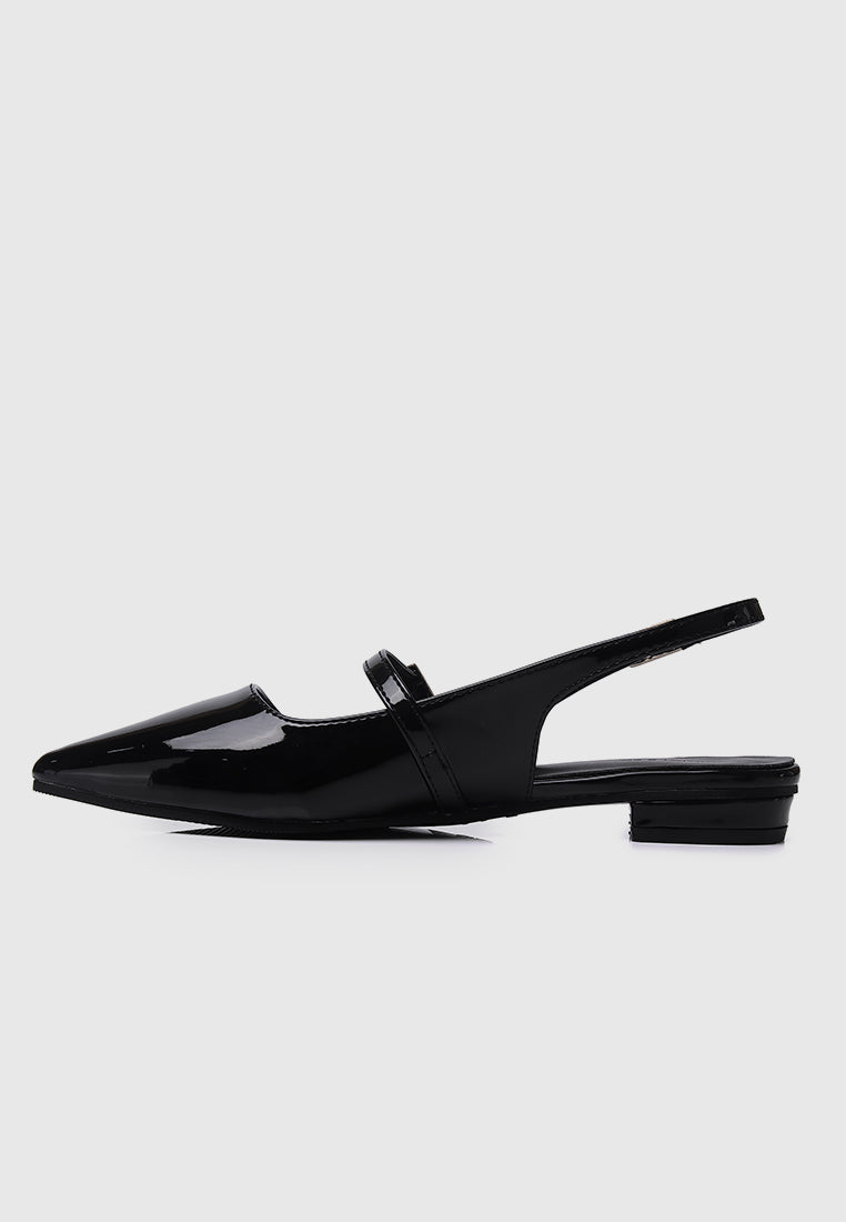 Aurelie Pointed Toe Flats & Ballerina (Black)
