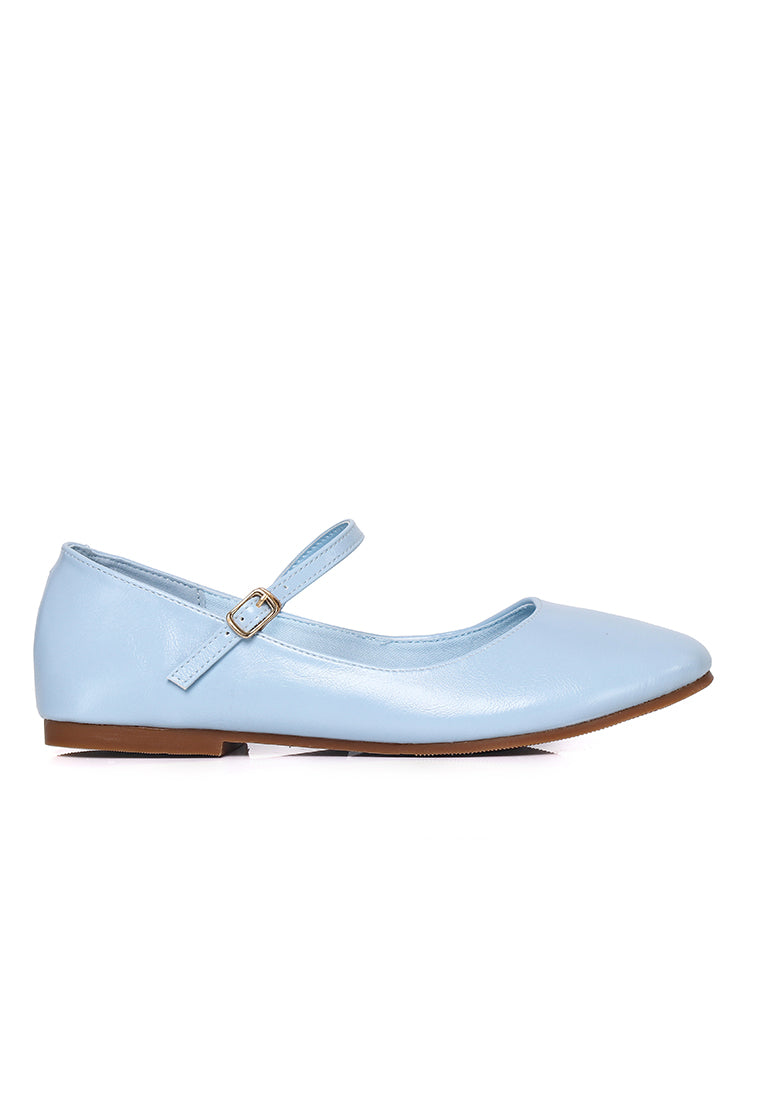 Aelia Rounded Toe Flats & Ballerina (Light Blue)