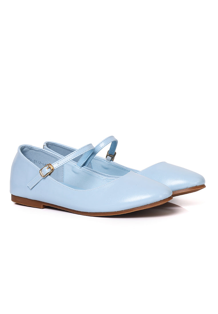 Aelia Rounded Toe Flats & Ballerina (Light Blue)