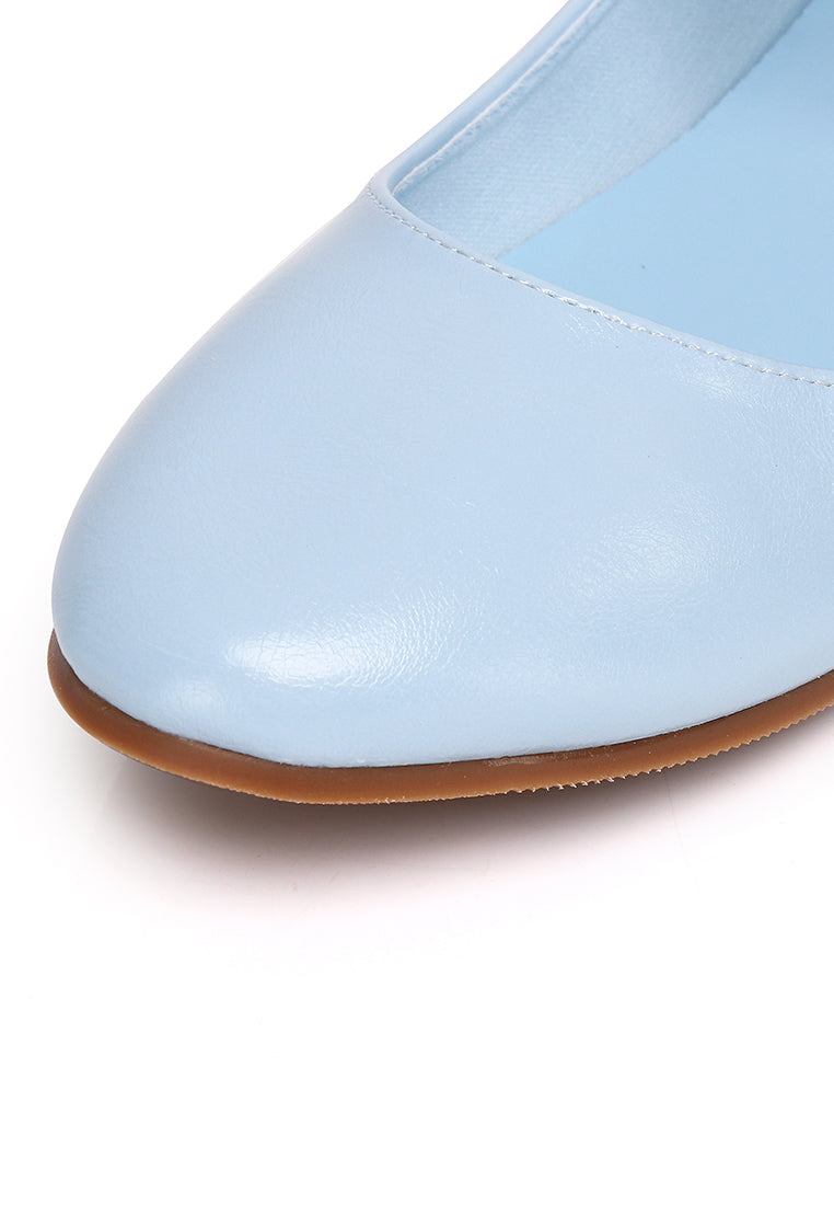Aelia Rounded Toe Flats & Ballerina (Light Blue)