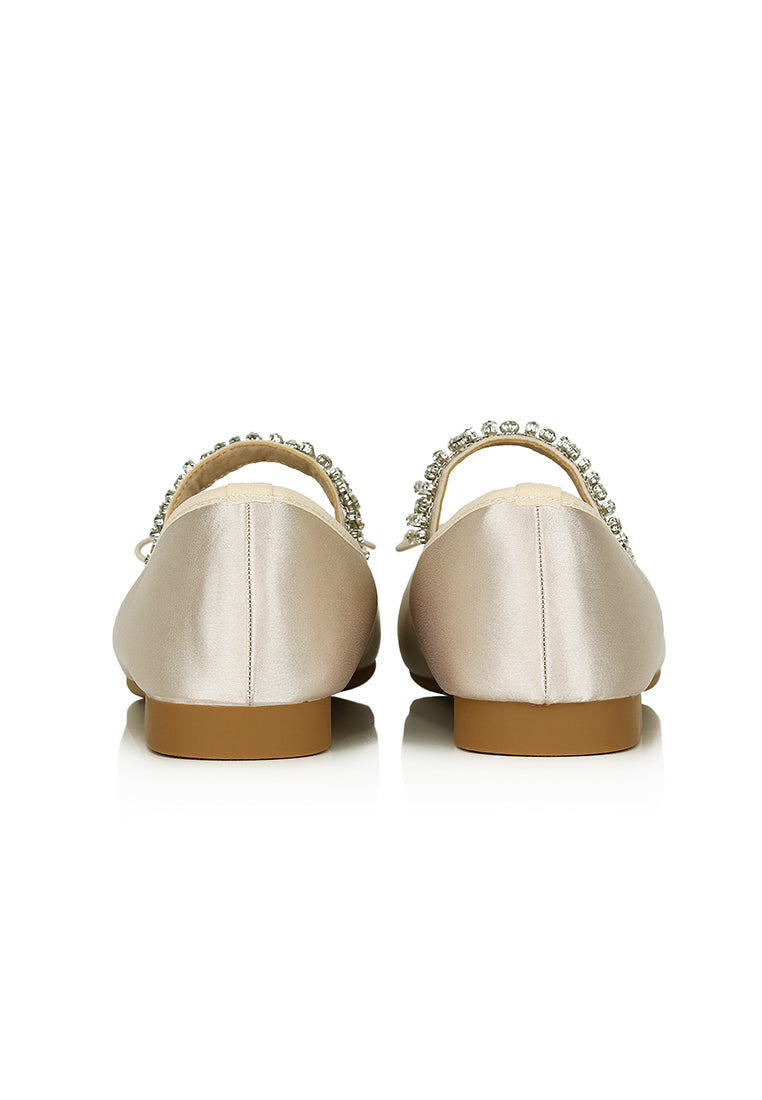 Celeste Crystal-Strap Ballerina & Flats (Nude)