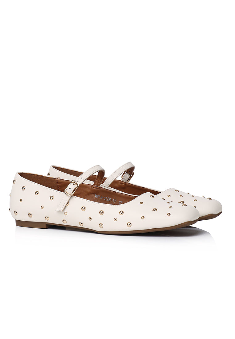Lyla Ballerina & Flats With Stub (White)