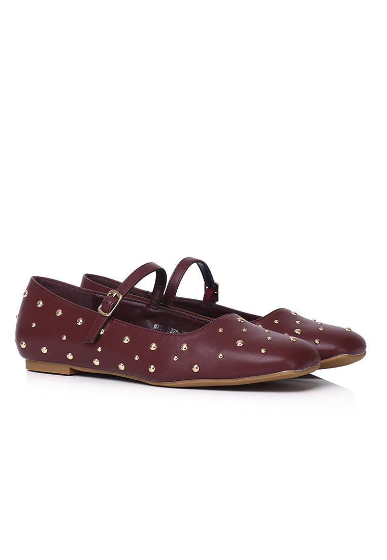 Lyla Ballerina & Flats With Stub (Maroon)