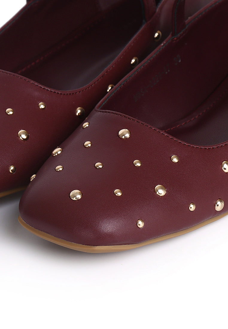 Lyla Ballerina & Flats With Stub (Maroon)