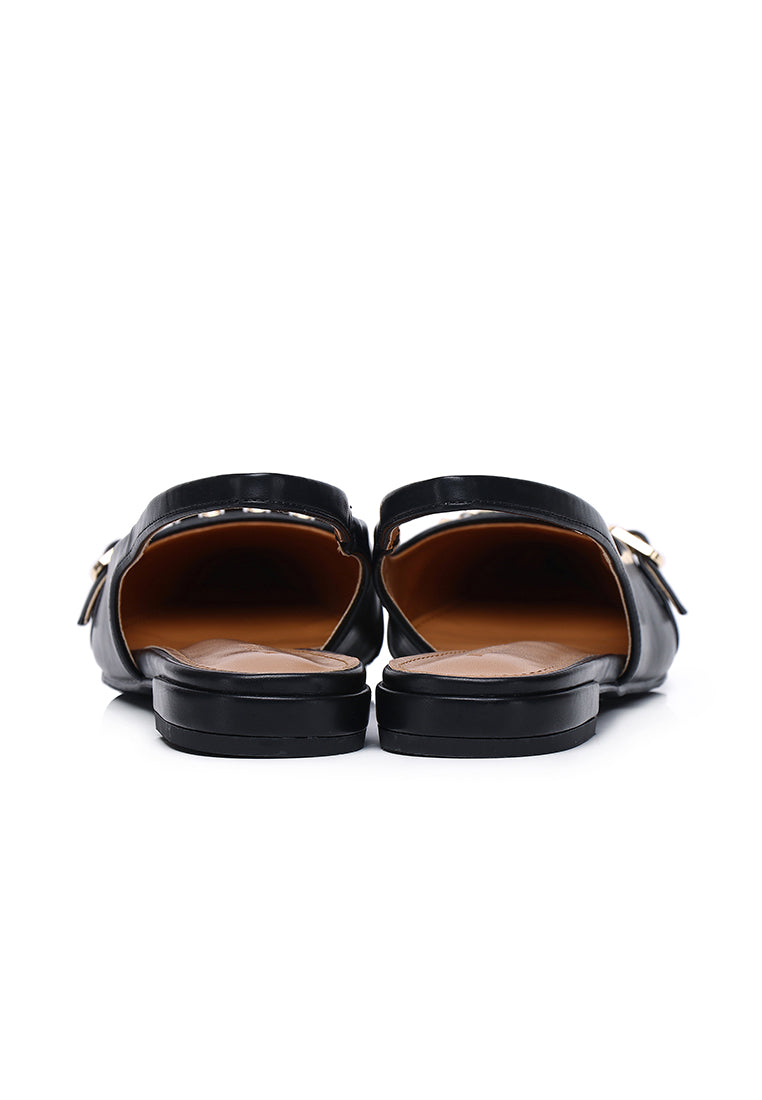 Clara Pointed Toe Ballerina & Flats (Black)