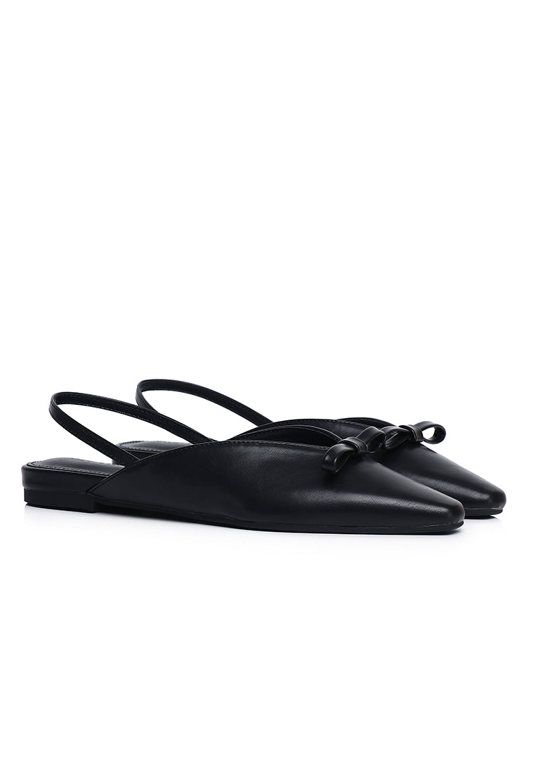 Aubrey Ballerina & Flats With Bow (Black)