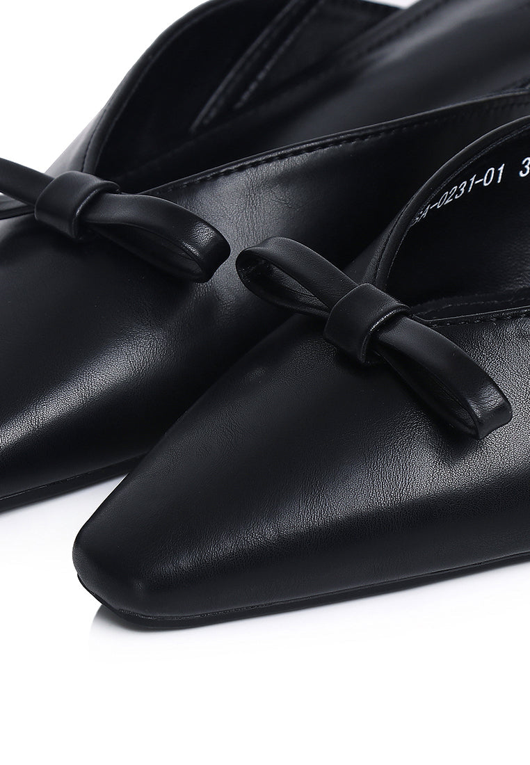 Aubrey Ballerina & Flats With Bow (Black)