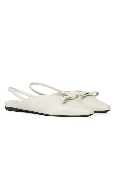 Aubrey Ballerina & Flats With Bow (White)