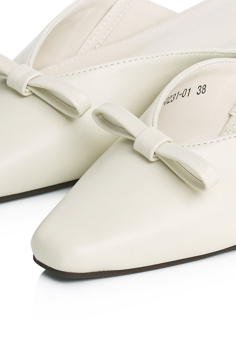 Aubrey Ballerina & Flats With Bow (White)