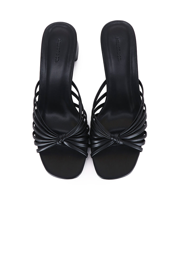 Nazra Knotted Strappy Heels (Black)
