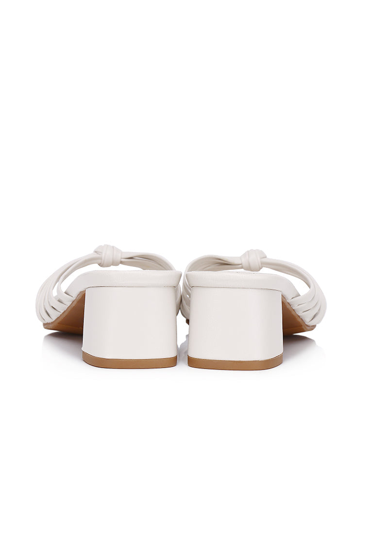 Nazra Knotted Strappy Heels (White)