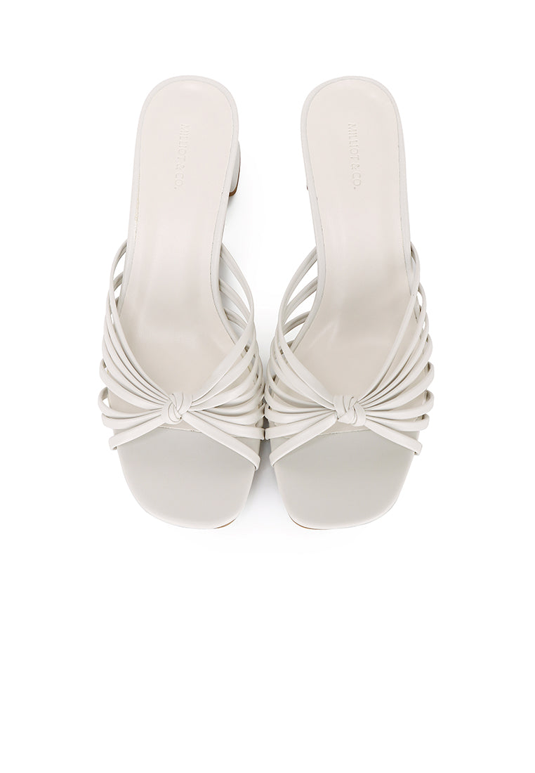 Nazra Knotted Strappy Heels (White)