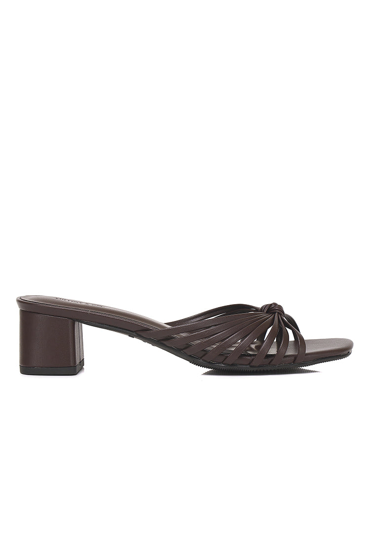 Nazra Knotted Strappy Heels (Espresso)
